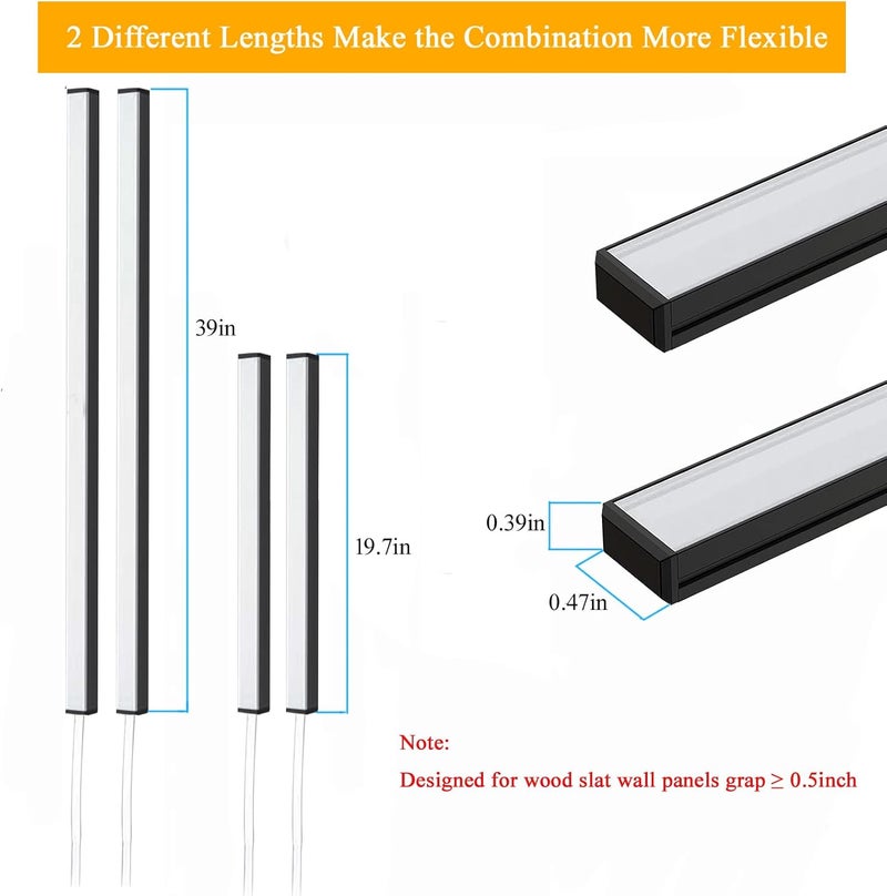 LIGHTOTECH 4PCS Black LED Recessed Lighting Kits Self-Adhesive 3000k Touching Switch Light for Wood Slat Wall Panels,Stairs,Home Décor - Image 5
